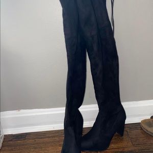 Knee high black boots